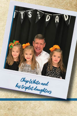 Chip White and his triplet daughters