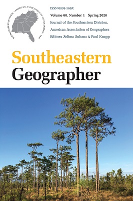 Southeastern Geographer Spring 2020 Cover